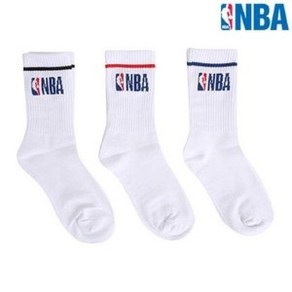 NBA NBA라인 빅로고 3PACK CREW SOCKS 143233 {!마감임박!}, WHITE