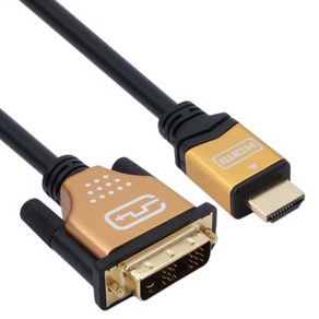 강원전자 넷메이트 NMC-HD05G 골드 메탈 HDMI to DVI 케이블 (v1.4 5m 싱글), 1개