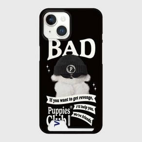 아트박스/더나인몰 bad puppies club [카드수납 폰케이스], (카드수납)아이폰12/12 po/화이트, 1개