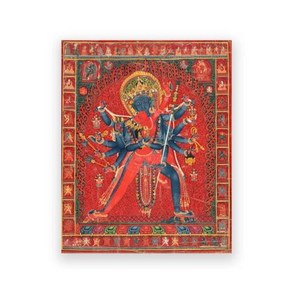 불교 그림 탱화 빈티지 티베트 Thangka 및 만다라 예술 프린트 추상 포스터 칼라차크라 벽 거실 장식, 없음