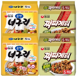 농심 순한 너구리 + 짜파게티 세트, 20개, 1세트, 120g