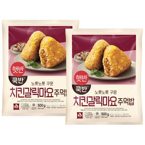 씨제이제일제당 햇반 쿡반 치킨갈릭마요주먹밥, 500g, 2개