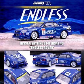 INNO64 1/64 NISSAN SKYLINE GT-R (R34) ENDLESS ADVAN Tokyo Auto Salon 2023, 1개