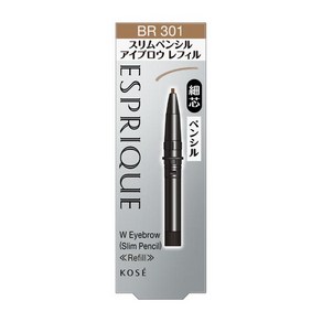 KOSE 코세 ESPRIQUE 에스프리크 W 아이브로우 슬림 펜슬 리필 BR301 라이트 브라운 (약간 밝은 브라운) [일본 발송], 단일, 1개