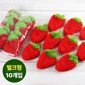 국산 거품 잘나는 아크릴 딸기수세미 10매 업소용 벌크형 대용량 주방 수세미 업소용 도톰한