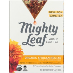 Mighty Leaf Hebal Tea Oganic Afican Necta Rooibos Blend with Sweet and Fuity Notes 15 Silk, 3개