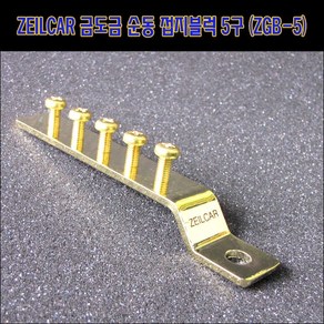 ZiB2B 금도금 순동 접지블럭 5홀 마이너스 접지 블럭(일자형단품), 1개