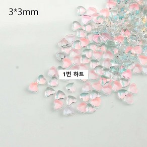 미니 글라스 스톤 오션블루 12종 (10개입) (택1) / 인어 공주 스톤 / 얼음 네일 젤네일, 1개, 1.하트(10개입)