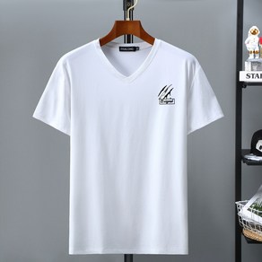 쥬엔리치 4XL~11XL 남자 빅사이즈 반팔 티셔츠 모달 V넥 캐쥬얼 남성 루즈핏 데일리 여름 티