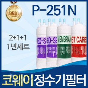 코웨이 언더싱크 P-251N 고품질 정수기 필터 호환 1년관리세트, 1개