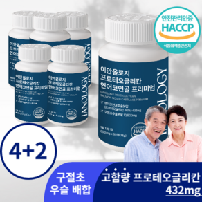 이안올로지 고함량 프로테오글리칸 연어 코 연골 추출물 432mg 프리미엄 정, 60정, 6개