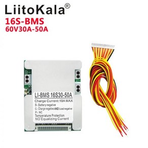 LIitoKaLa 리튬 이온 배터리 팩 밸런스 보호 보드 BMS 3.7V PCM 60V 20Ah 16S 30A 50A, 1개