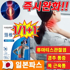 [일본기술] 건초염 류마티스 관절염 근육통 파스 어깨 손 가락 목 마디 경추 관절 통증 완화 패치 디스크 증상 치료, 2세트, 12개입