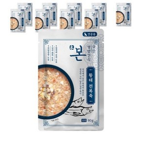 본영양간식 강아지 죽, 혼합맛(황태/전복), 80g, 10개