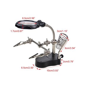 클램프 납땜 인두 스탠드 손을 돕는 돋보기 용접 장비 전자 부품, 1) Black, 1개