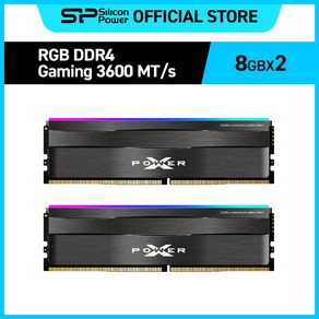 실리콘파워 Silicon Powe DDR4 16GB/32GB CL16/18 3200/3600MHz PC4-25600/PC4-28800 Zenith RGB 데스크탑 메모리 RAM, 3600MHz 16GB(8GB*2), 1개