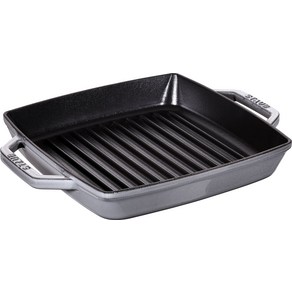 staub 23 cm] IH Gill & Fying Pan 스토우브 [퓨어 그릴 스퀘어 그레이 그릴 팬 양손, 1개