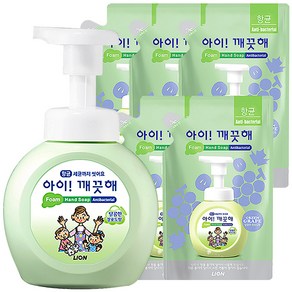 아이깨끗해 핸드워시 청포도 250ml용기x1개+200ml리필x5개