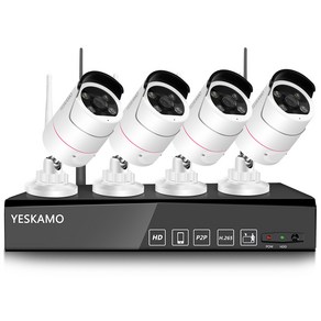 예스카모 YESKAMO 8채널 보안 CCTV 카메라 세트 300만화소 무선 원격 조작 스마트 카메라 예스카모