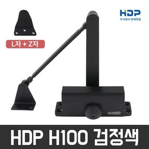 (주)현대정밀 HDP H100 검정색 기본형 목문용 도어클로저, 1개