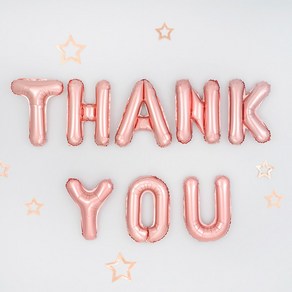 [원팩] 은박풍선세트 THANK YOU [로즈골드], 로즈골드, 옵션선택