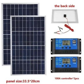 600W 500W 태양광 패널 키트 완성 12V 다결정 USB 전원 휴대용 야외 충전식 태양광 전지 태양발전기 가정용, 1개