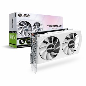 이엠텍 지포스 RTX 3050 MIRACLE WHITE D6 6GB 그래픽카드