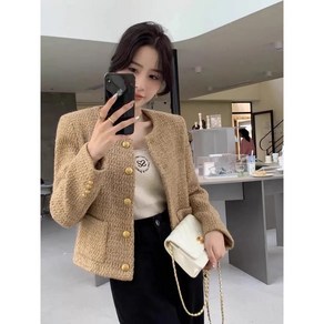 녕동 여성 노카락 트위드 자켓 캐주얼 모직 숏재킷 아우터 슬림 고급 점퍼 쇼트 코트 하객룩 오피스룩