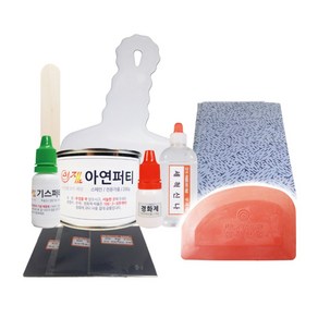 이젠몰 [이젠몰] 아연퍼티 200g / 경화제 포함 도장전문가용 스페인산 자동차 보수 도장 DIY 우수한 작업성 연마성 알루미늄 아연 강판 모든 재질 사용 가능 전문가용 고무헤라 반달형 하드스틱 더벙커 /이젠 카페인트/스프레이, 1개