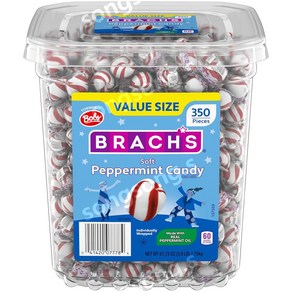 Bach's Bobs Sweet Stipes 소프트 페퍼민트 캔디 개별 포장 350개, 1.8kg, 1개, 1.8kg