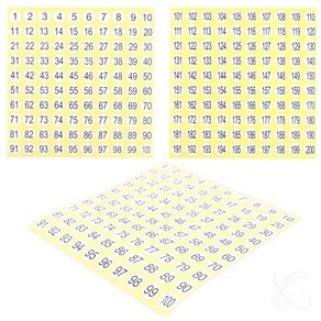 1매 10MM 원형 숫자 스티커 넘버링 번호 스티커 숫자표기, 101-200번