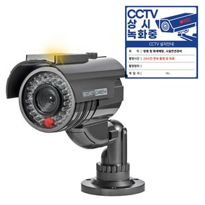 다감컴퍼니 모형 CCTV 가짜 CCTV 태양열 방수 적외선(IR) 카메라, 블랙, 1개