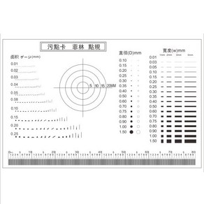 게이지 포인트 투명 필름 얼룩 비교 카드 균열 대비 PET 도트 라인 표면 품질 검사 90x60mm, 1개