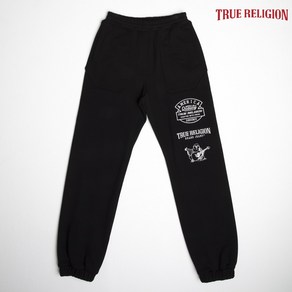 [TRUE RELIGION] 스트릿 포인트 로고 조거 팬츠 블랙