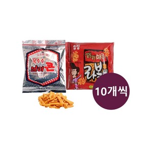 브이콘 라볶이 과자 10개세트 매콤한 라면 스낵 대용량 패키지', 1세트, 80g