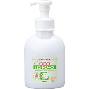 사라야 화장실 약산성 핸드 비누 500mL 거품 펌프 부착 감용 병 23408 サラヤ 手洗い剤 弱酸性ハンドソープ 500mL 泡ポンプ付 減容ボトル 23408, 1개