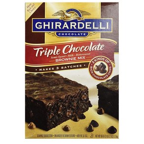 기라델리 트리플 초콜릿 브라우니 믹스 1.7kg Ghiadelli Tiple Chocolate Bownie Mix (Makes 3 Batches 60 OZ box), 1세트