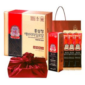 정관장 6년근 홍삼 홍삼정 에브리타임 로얄 스틱30포 300ml+쇼핑백 부모님 면력 여행 골프 명절 선물세트(보자기포함), 30회분, 1개