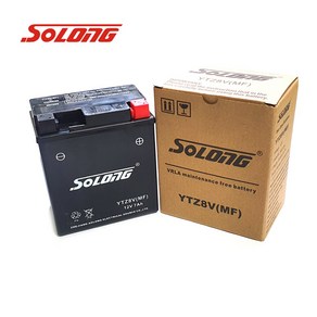 소롱배터리 혼다 엘리트125 소롱 YTZ8V(MF) 12V7A 오토바이배터리 SOLONG, 1개