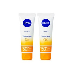 니베아 썬크림 영 에이지 페이스 저자극 선크림 50ml 2개 SPF50+ PA++++