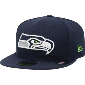 뉴에라 New Ea NFL 59FIFTY 팀 컬러 정통 컬렉션 필드 게임 모자 모자에 장착됨 as1 숫자 숫자7 7eighths 시애틀 시호크스, 1개