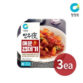 청정원 안주야 논현동 포차스타일 매운껍데기 180g, 3개