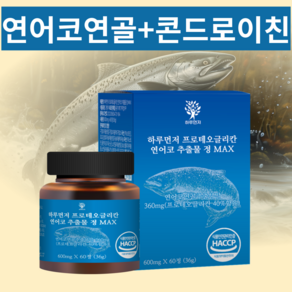 하루먼저 프로테오글리칸 콘드로이친 600mg 연어코연골 소연골 보스웰리아 프리테오글리칸 프로태오글리칸, 1개, 60정