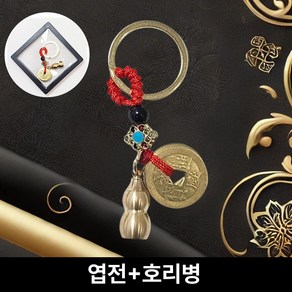 위시스 재물운 행운 키링 베이직 열쇠고리 액막이 소원 기원 엽전 호리병, 1개