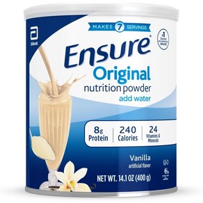 Ensue Oiginal 엔슈어 오리지널 파우더 바닐라맛 쉐이크 14oz(397g) Nutition Powde Vanilla 9g 단백질, 397g, 2개