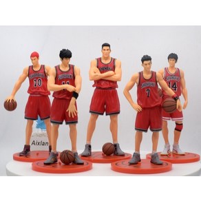 슬램덩크 피규어 세트 강백호 백호군단 서태웅 호환 차량용 25 cm anime slam dunk sakuagi hanamichi pvc action figues ukawa, 22cm 5개