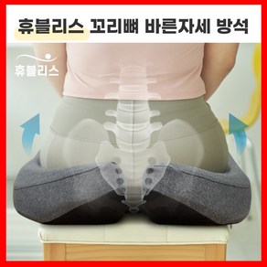 휴블리스 꼬리뼈 바른자세 방석 숯 메모리폼 치질 쿠션 자세교정