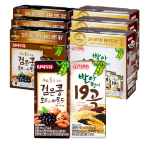 [삼육두유]검은콩 호두와 아몬드 190ml 48팩+발아현미 19곡 190ml 48팩, 48개