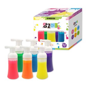 [키즈망고] 망고버블 핑거페인트 거품물감 형광6색 1000ml, 100ml, 6색 세트