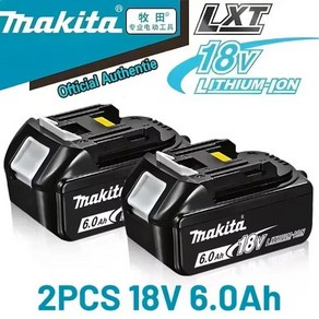 호환 마끼다 충전식 전동 공구 배터리 LED 리튬 이온 교체 LXT BL1860B BL1860 BL1850 충전기 포함 18V 6A, [03] 1개 세트 5.0Ah, 1개